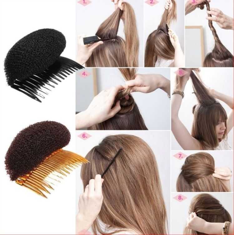 Как сделать прическу с губкой для волос на длинные волосы