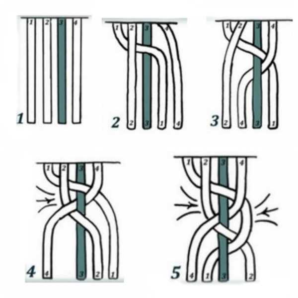 Коса из 4 прядей: пошаговая схема плетения с фото