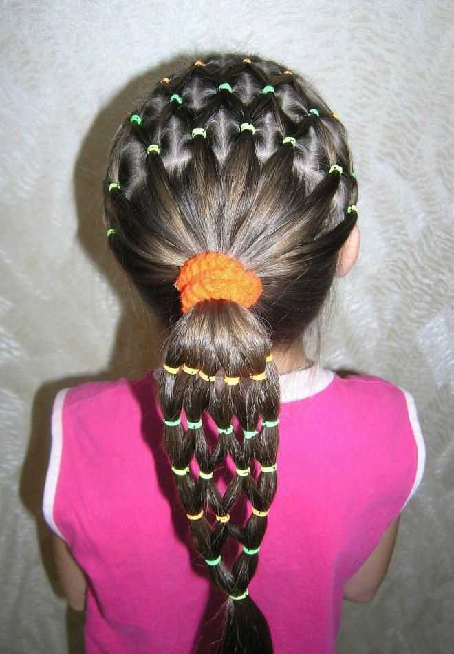 Пошаговое фото причёсок для девочек с резиночками