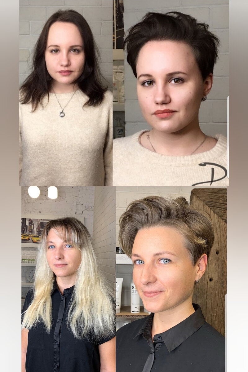 Примерить прическу и цвет волос. Стрижка до и после женская. Стильные женские стрижки до и после. Волосы до и после стрижки. Короткая стрижка до и после.