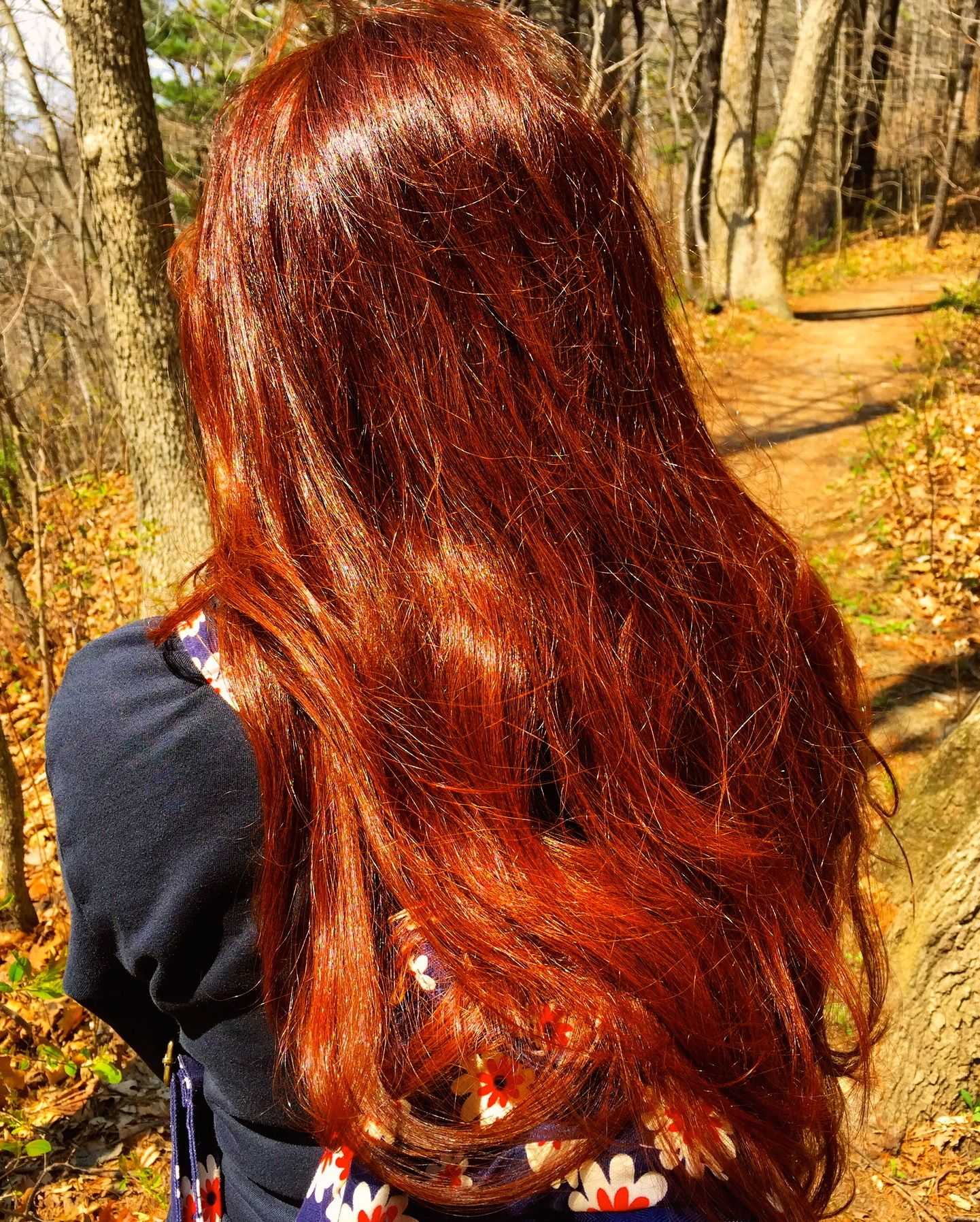 Красная хна на волосах после окрашивания