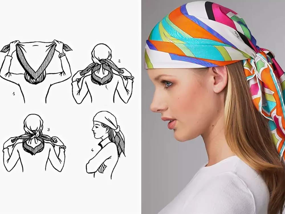 Как завязывать платок на голову красиво весной