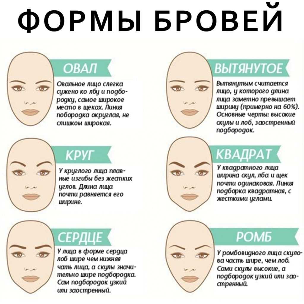 Классификация формы бровей по типу лица