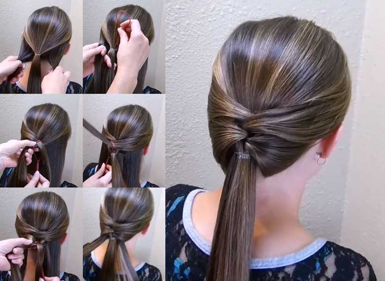 Как сделать хвостики из волос вывернутые