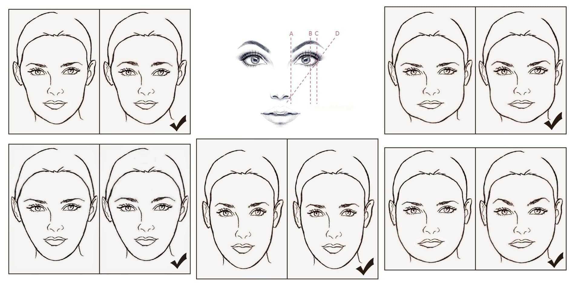 Как подобрать форму бровей к лицу. брови для разных форм лица. как прорисовать линии