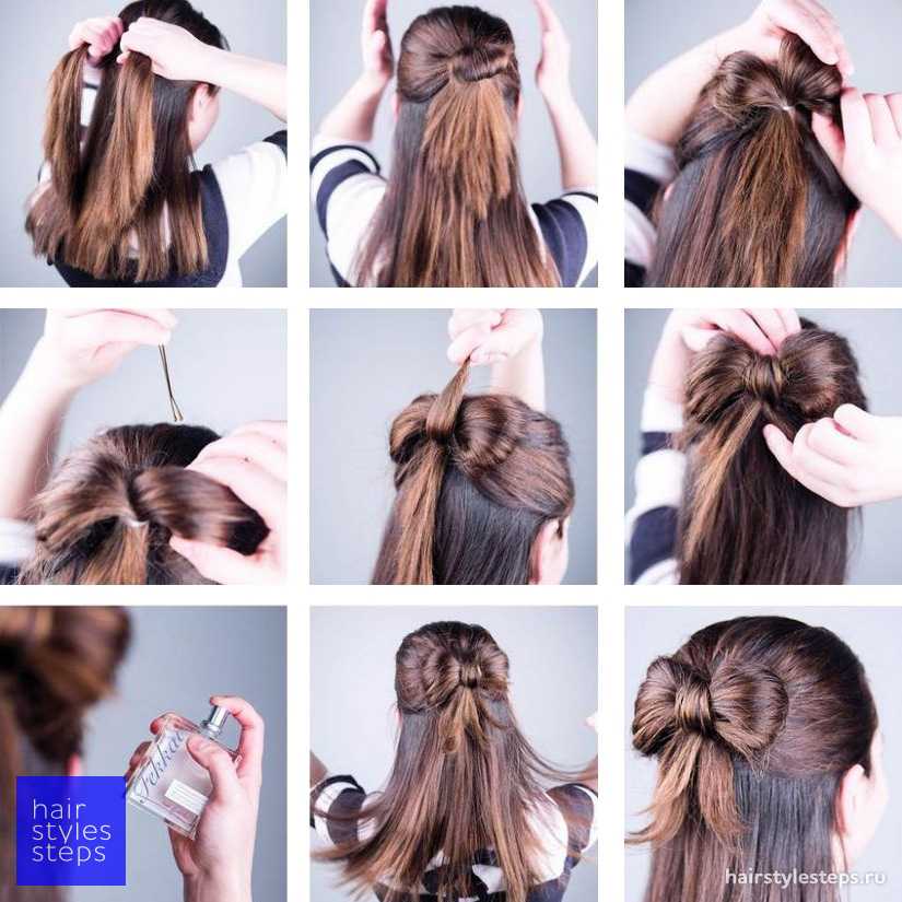 Как сделать прическу бантик из волос для девочки пошагово фото