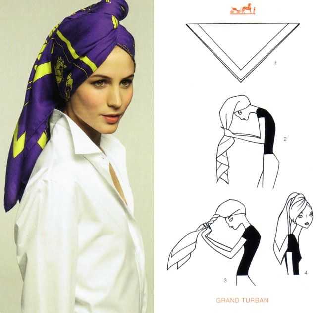 Как стильно завязать платок на голове?