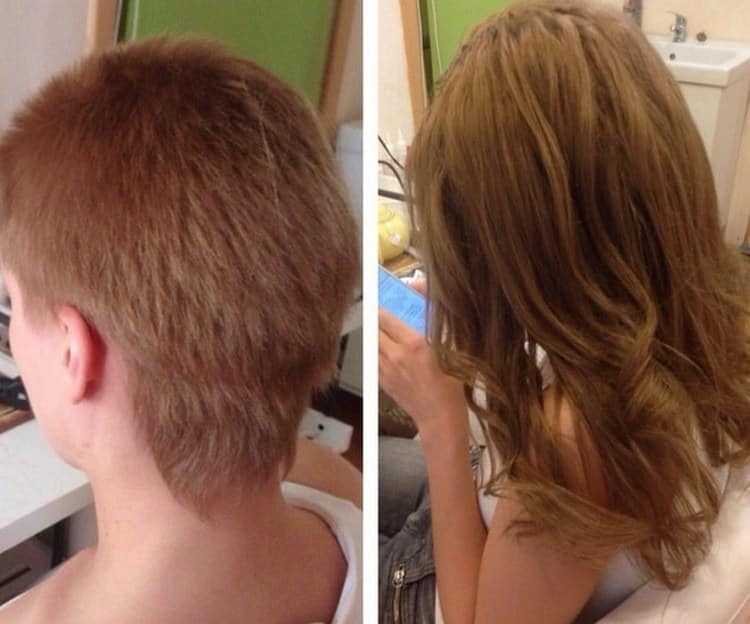 Наращивание волос на короткие волосы: фото до и после, можно ли сделать на стрижку, минимальная длина для этого, цена, видео, отзывы