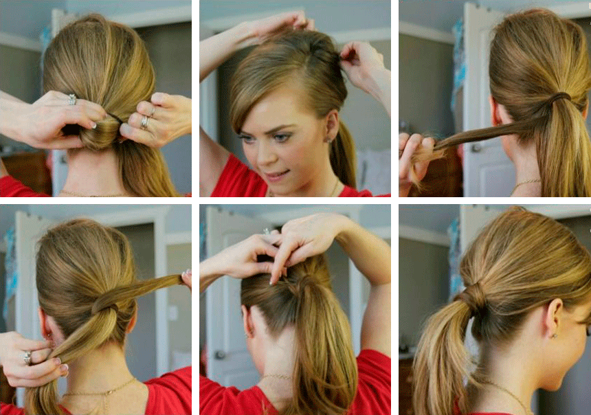 Как сделать красивую прическу самой себе на средние волосы с резинками