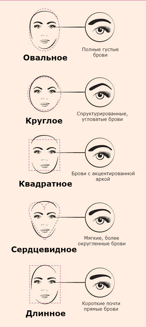 Как подобрать форму бровей по типу лица